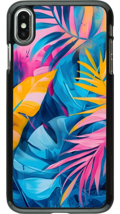 iPhone Xs Max Case Hülle - Palms Blue