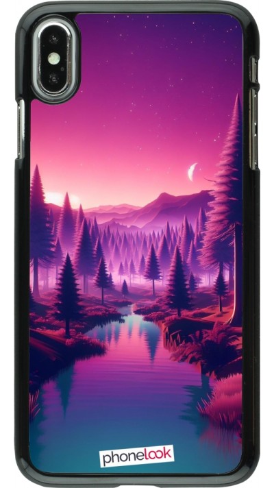 iPhone Xs Max Case Hülle - Lila-rosa Landschaft