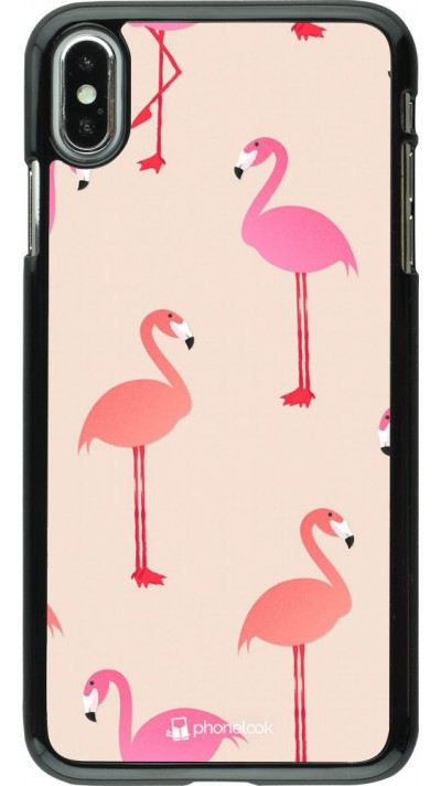 Hülle iPhone Xs Max - Pink Flamingos Pattern