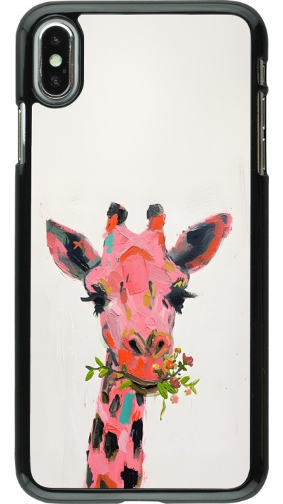 iPhone Xs Max Case Hülle - Pink Girafe Paint