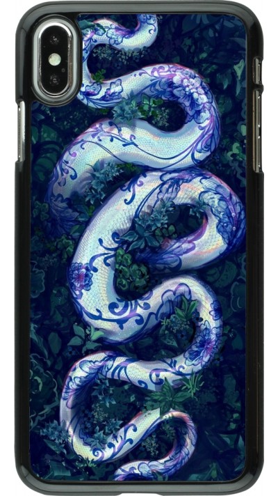 iPhone Xs Max Case Hülle - Snake Blue Anaconda