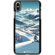 iPhone Xs Max Case Hülle - Snowboarder Berg