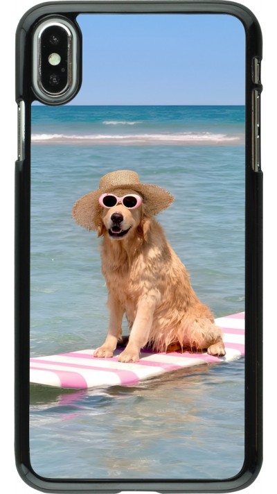 iPhone Xs Max Case Hülle - Summer Dog on Paddle