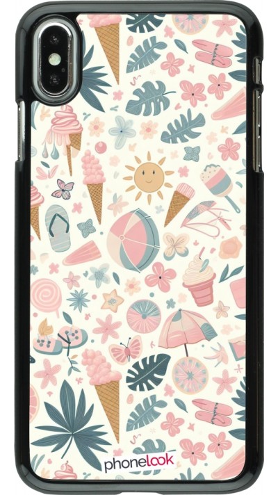 iPhone Xs Max Case Hülle - Sommer Pink Muster