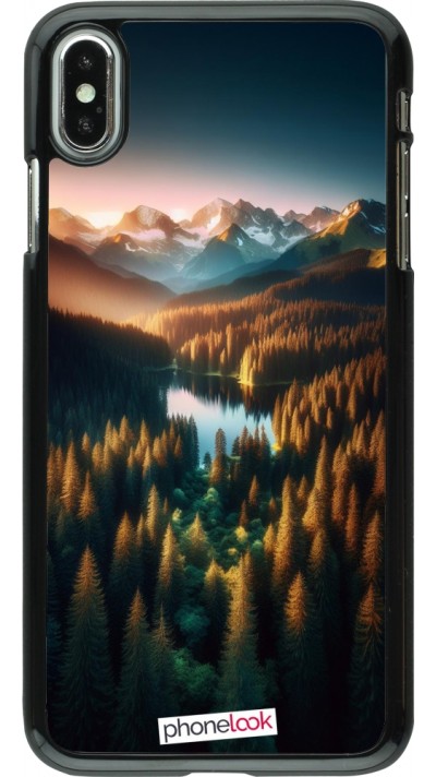 iPhone Xs Max Case Hülle - Sonnenuntergang Waldsee