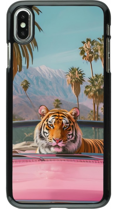 iPhone Xs Max Case Hülle - Tiger Auto rosa