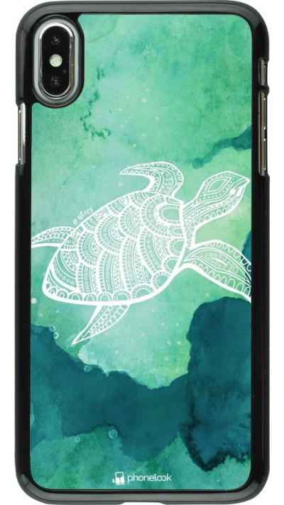 Hülle iPhone Xs Max - Turtle Aztec Watercolor