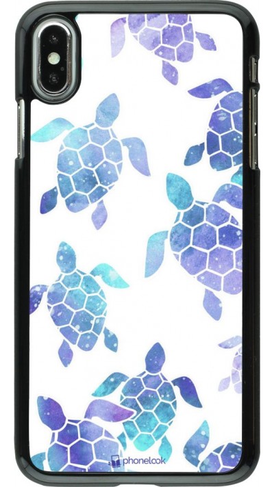 Hülle iPhone Xs Max - Turtles pattern watercolor