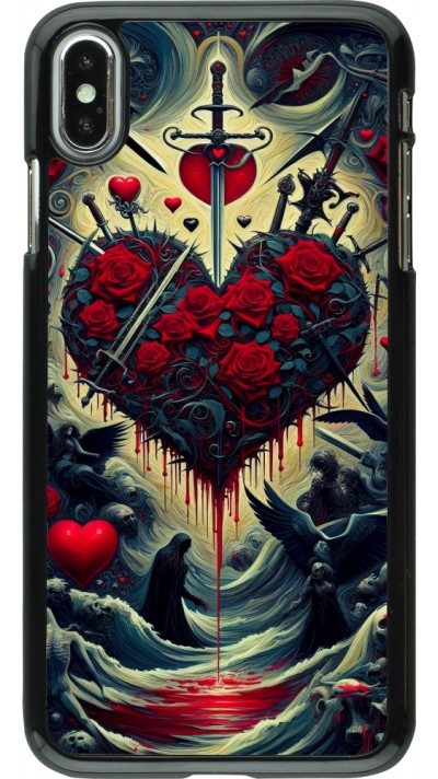 iPhone Xs Max Case Hülle - Dunkle Liebe Herz Blut