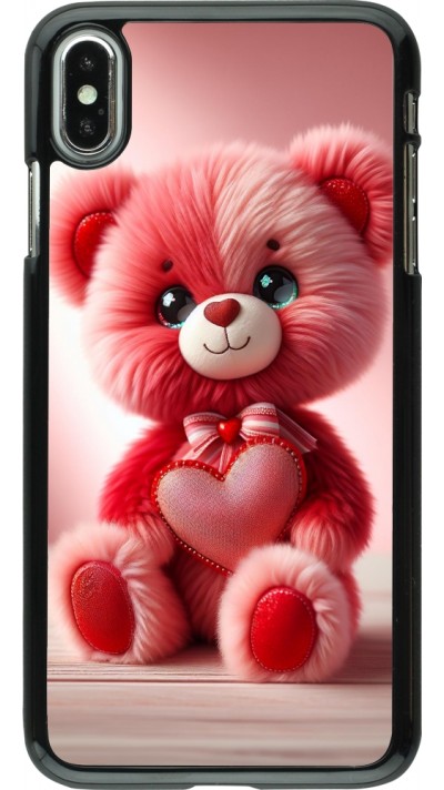 Coque iPhone Xs Max - Valentine 2024 Ourson rose