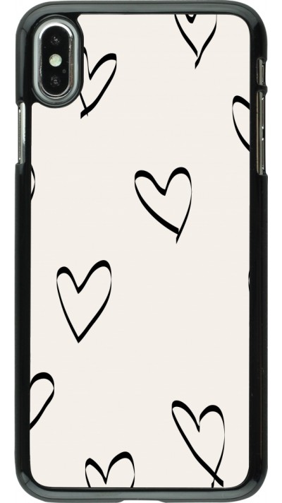 iPhone Xs Max Case Hülle - Valentine 2023 minimalist hearts