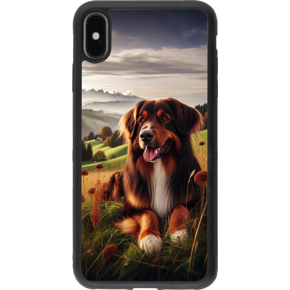 iPhone Xs Max Case Hülle - Silikon schwarz Hund Land Schweiz