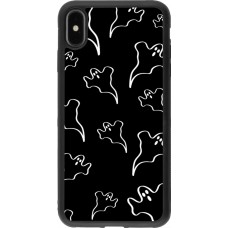 iPhone Xs Max Case Hülle - Silikon schwarz Halloween 2024 black and white ghosts