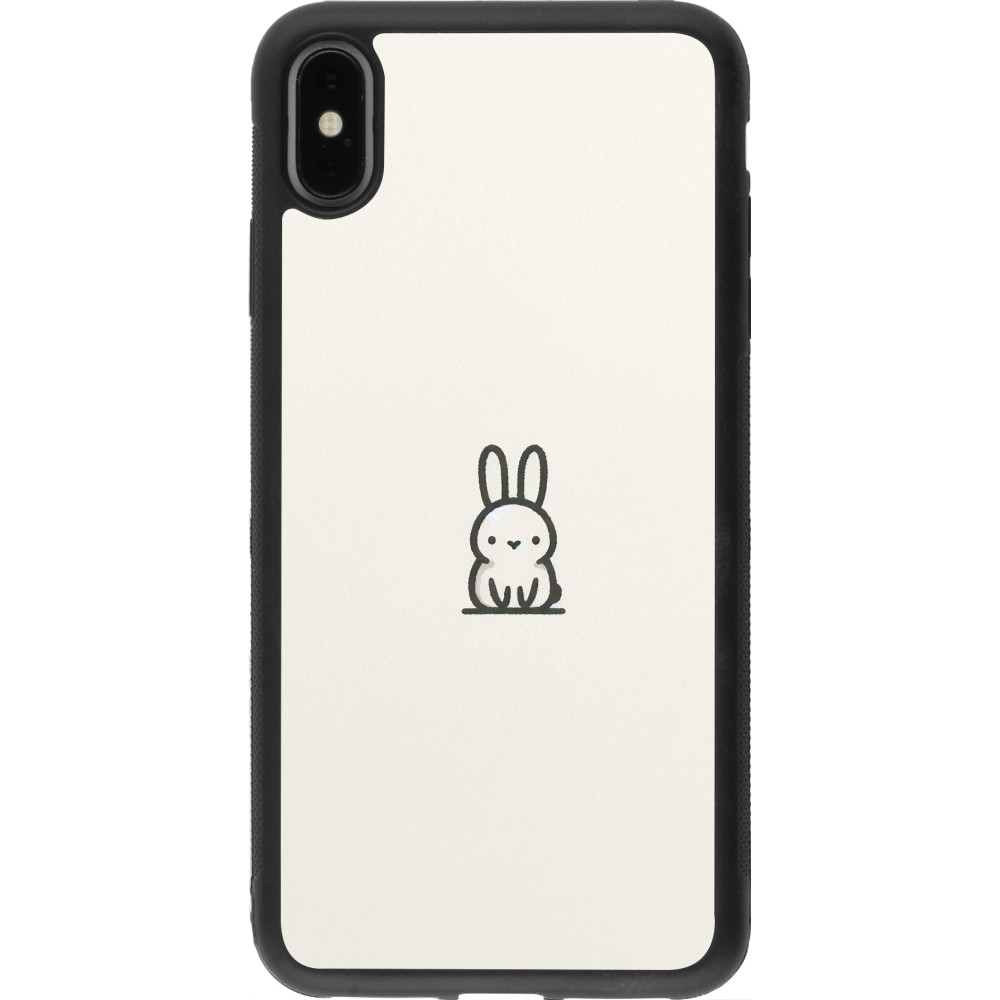 iPhone Xs Max Case Hülle - Silikon schwarz Minimal Häschen Süße