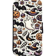 iPhone Xs Max Case Hülle - Wallet schwarz Halloween 2024 Niedliches Muster