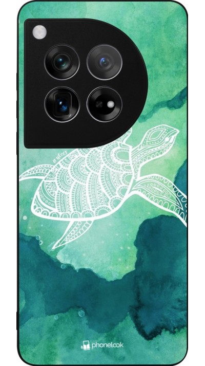 OnePlus 12 Case Hülle - Silikon schwarz Turtle Aztec Watercolor