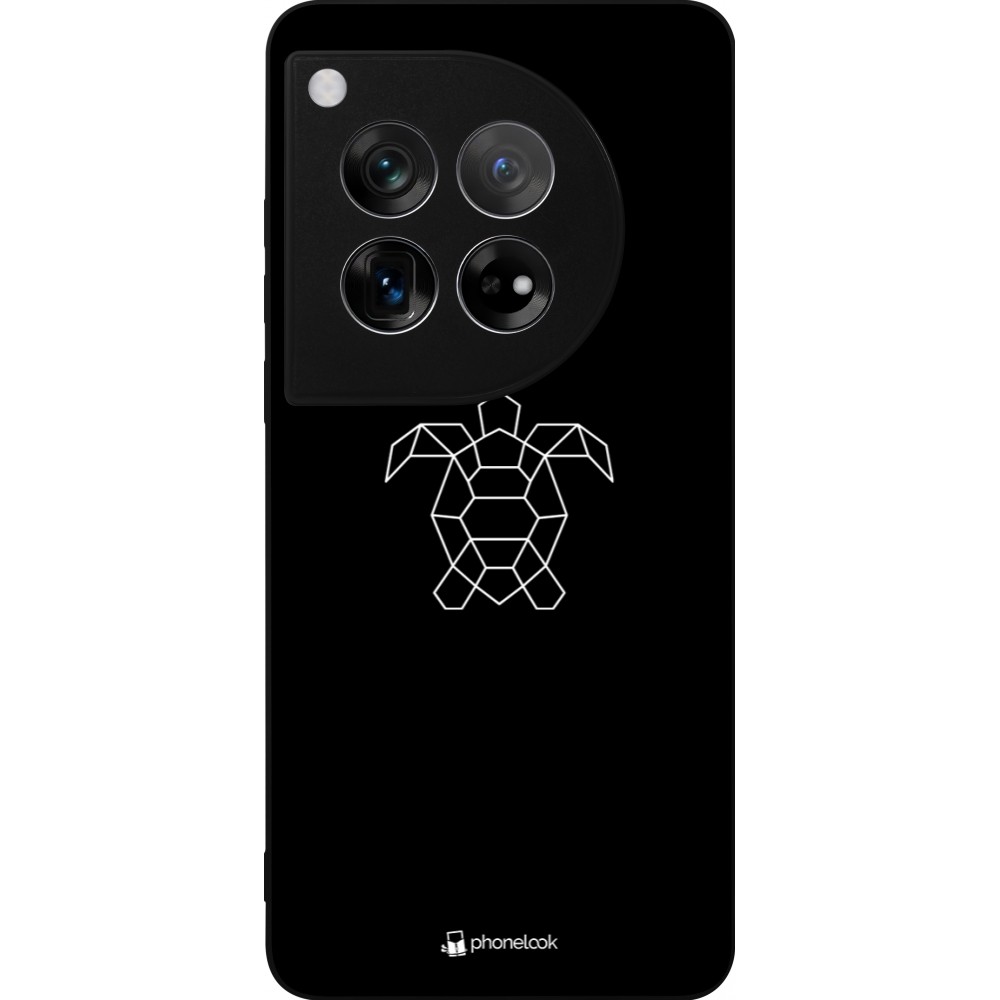 OnePlus 12 Case Hülle - Silikon schwarz Turtles lines on black