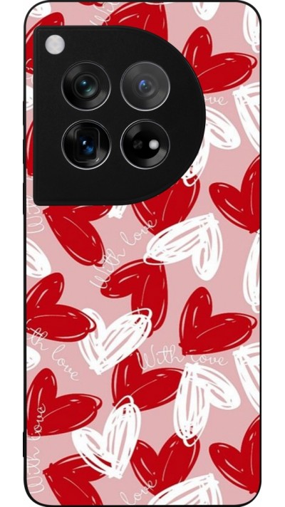 OnePlus 12 Case Hülle - Silikon schwarz Valentine 2024 with love heart