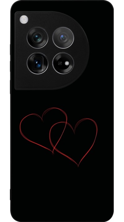 OnePlus 12 Case Hülle - Silikon schwarz Valentine 2023 attached heart