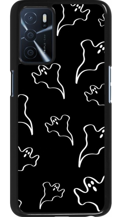 OPPO A16s Case Hülle - Halloween 2024 black and white ghosts