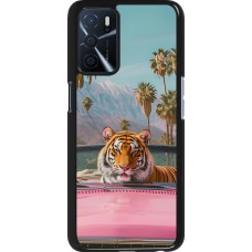 OPPO A16s Case Hülle - Tiger Auto rosa