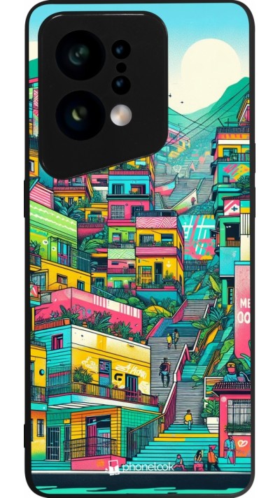 Coque OPPO Find X5 - Silicone rigide noir Medellin Comuna 13 Art