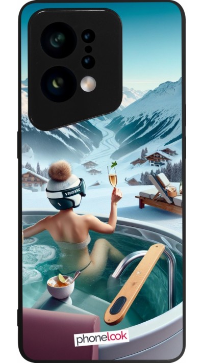 Coque OPPO Find X5 - Silicone rigide noir Montagne Glamour Jacuzzi