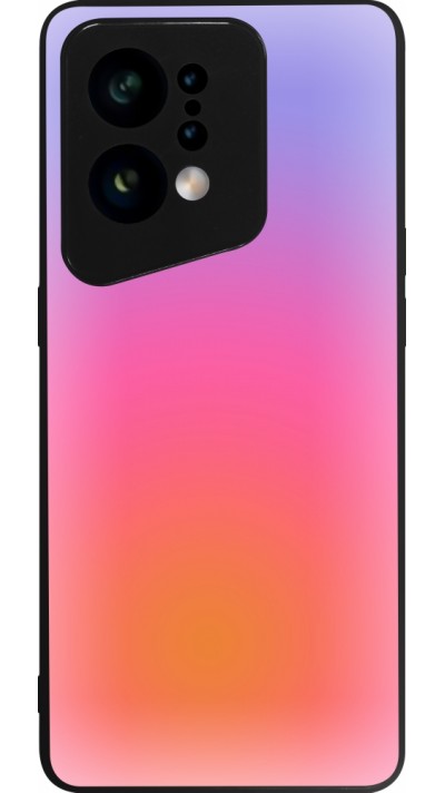 Coque OPPO Find X5 - Silicone rigide noir Orange Pink Blue Gradient