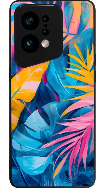 Coque OPPO Find X5 - Silicone rigide noir Palms Blue