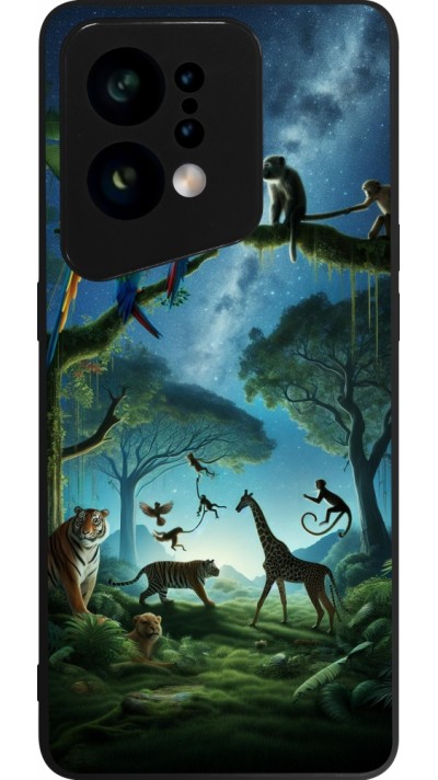 Coque OPPO Find X5 - Silicone rigide noir Paradis des animaux exotiques