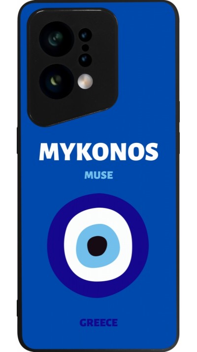 Coque OPPO Find X5 - Silicone rigide noir Pop Summer Destination Mykonos