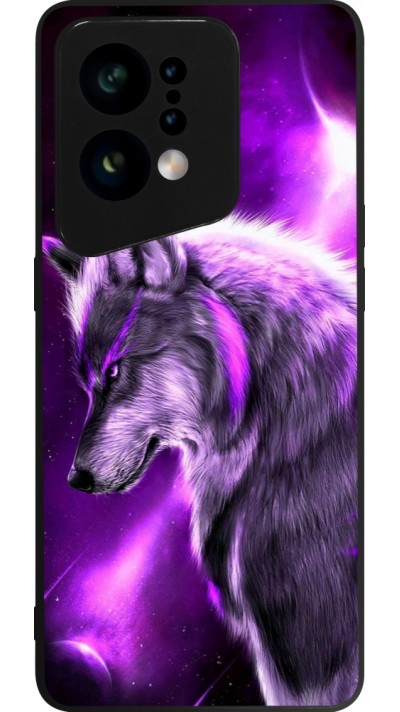 Coque OPPO Find X5 - Silicone rigide noir Purple Sky Wolf