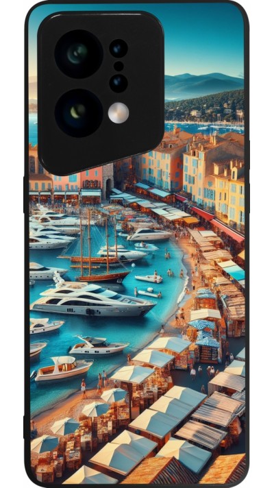 Coque OPPO Find X5 - Silicone rigide noir Saint-Tropez Beach