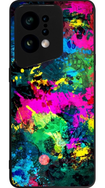 Coque OPPO Find X5 - Silicone rigide noir Splash paint