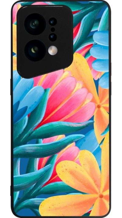 Coque OPPO Find X5 - Silicone rigide noir Spring 23 colorful flowers