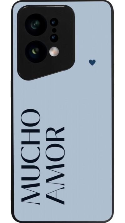 OPPO Find X5 Case Hülle - Silikon schwarz Valentine 2024 mucho amor azul