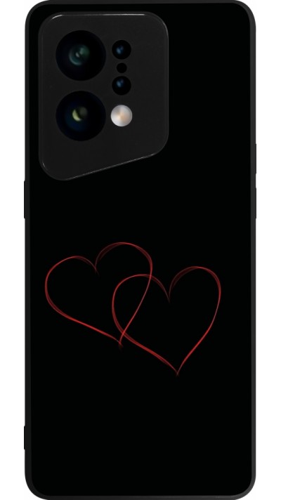 OPPO Find X5 Case Hülle - Silikon schwarz Valentine 2023 attached heart