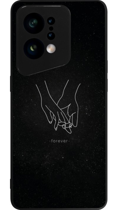 OPPO Find X5 Case Hülle - Silikon schwarz Valentine 2023 hands forever