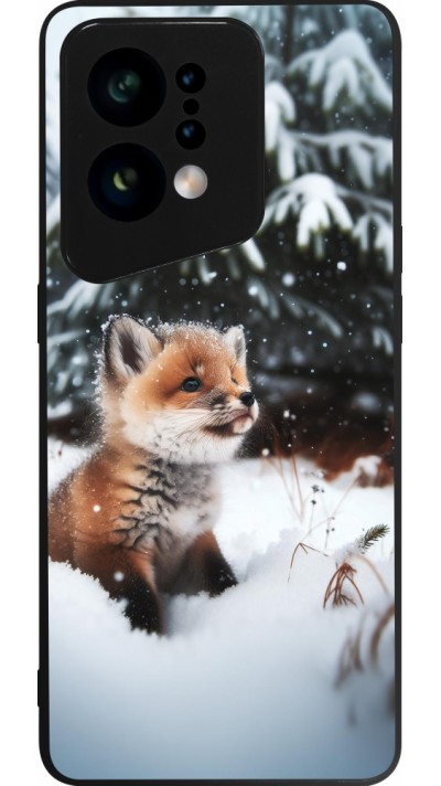 OPPO Find X5 Case Hülle - Silikon schwarz Weihnachten 2023 Fuechslein Tanne