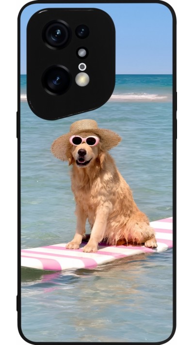 OPPO Find X5 Pro Case Hülle - Silikon schwarz Summer Dog on Paddle