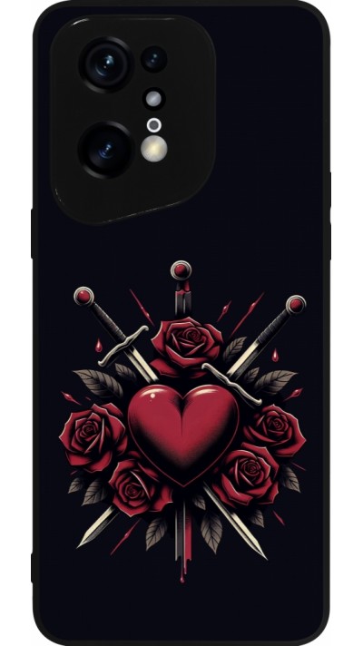 OPPO Find X5 Pro Case Hülle - Silikon schwarz Valentine 2024 gothic love