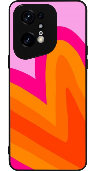 OPPO Find X5 Pro Case Hülle - Silikon schwarz Valentine 2024 heart gradient