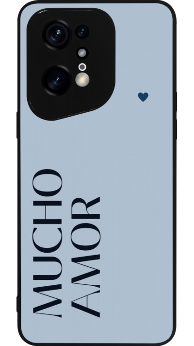 OPPO Find X5 Pro Case Hülle - Silikon schwarz Valentine 2024 mucho amor azul