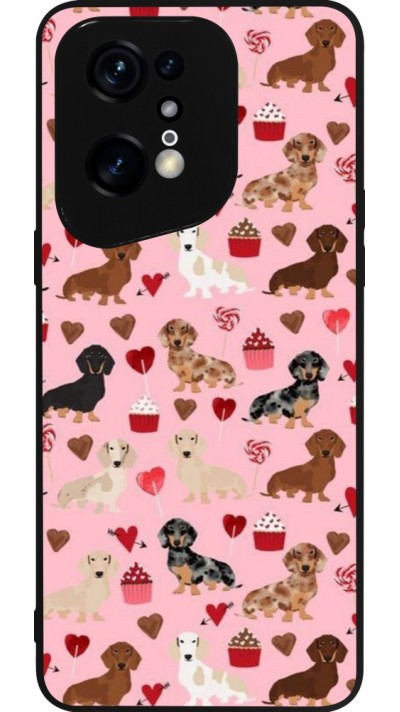 OPPO Find X5 Pro Case Hülle - Silikon schwarz Valentine 2024 puppy love