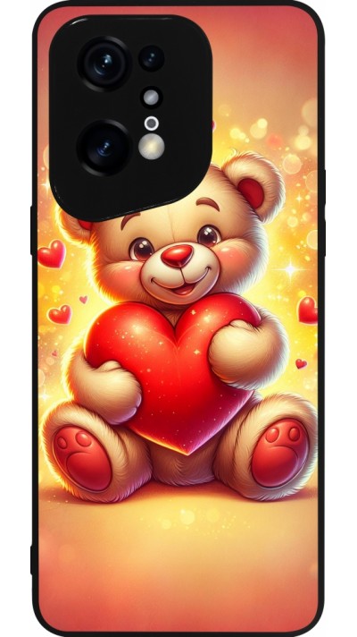 OPPO Find X5 Pro Case Hülle - Silikon schwarz Valentin 2024 Teddy Liebe