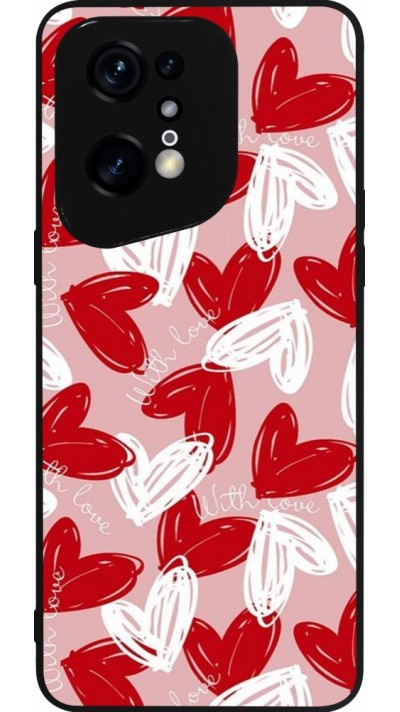 OPPO Find X5 Pro Case Hülle - Silikon schwarz Valentine 2024 with love heart