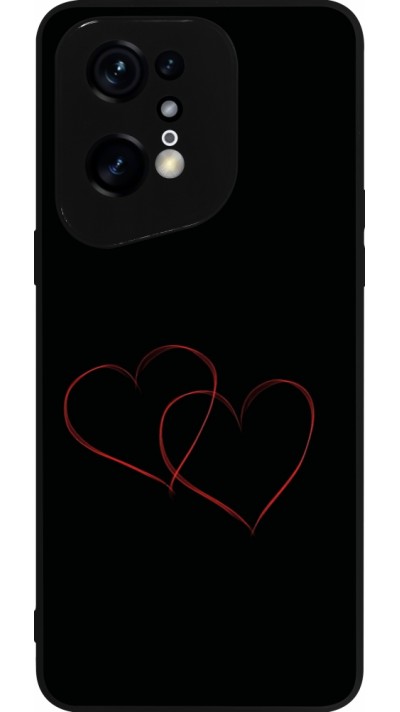 OPPO Find X5 Pro Case Hülle - Silikon schwarz Valentine 2023 attached heart