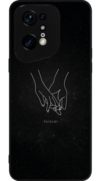 OPPO Find X5 Pro Case Hülle - Silikon schwarz Valentine 2023 hands forever