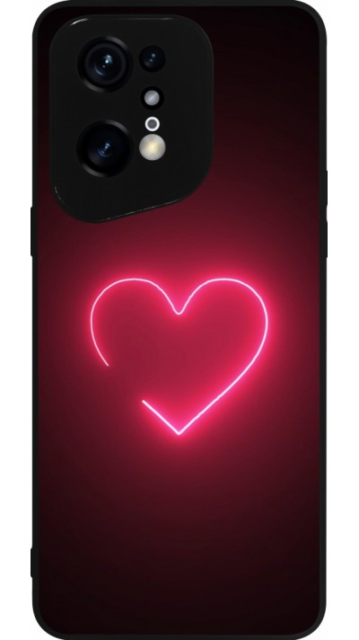 OPPO Find X5 Pro Case Hülle - Silikon schwarz Valentine 2023 single neon heart