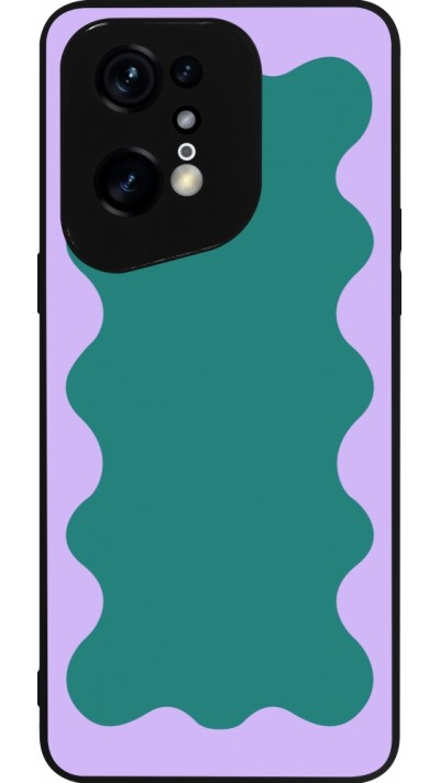 OPPO Find X5 Pro Case Hülle - Silikon schwarz Wavy Rectangle Green Purple